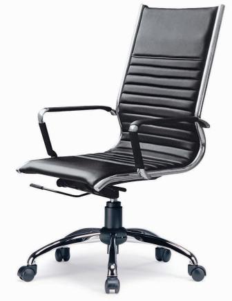 HIGH BACK MEETING CHAIR LEATHERETTE BLACK