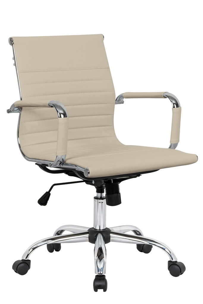 MID BACK LEATHERETTE CHAIR CREAM