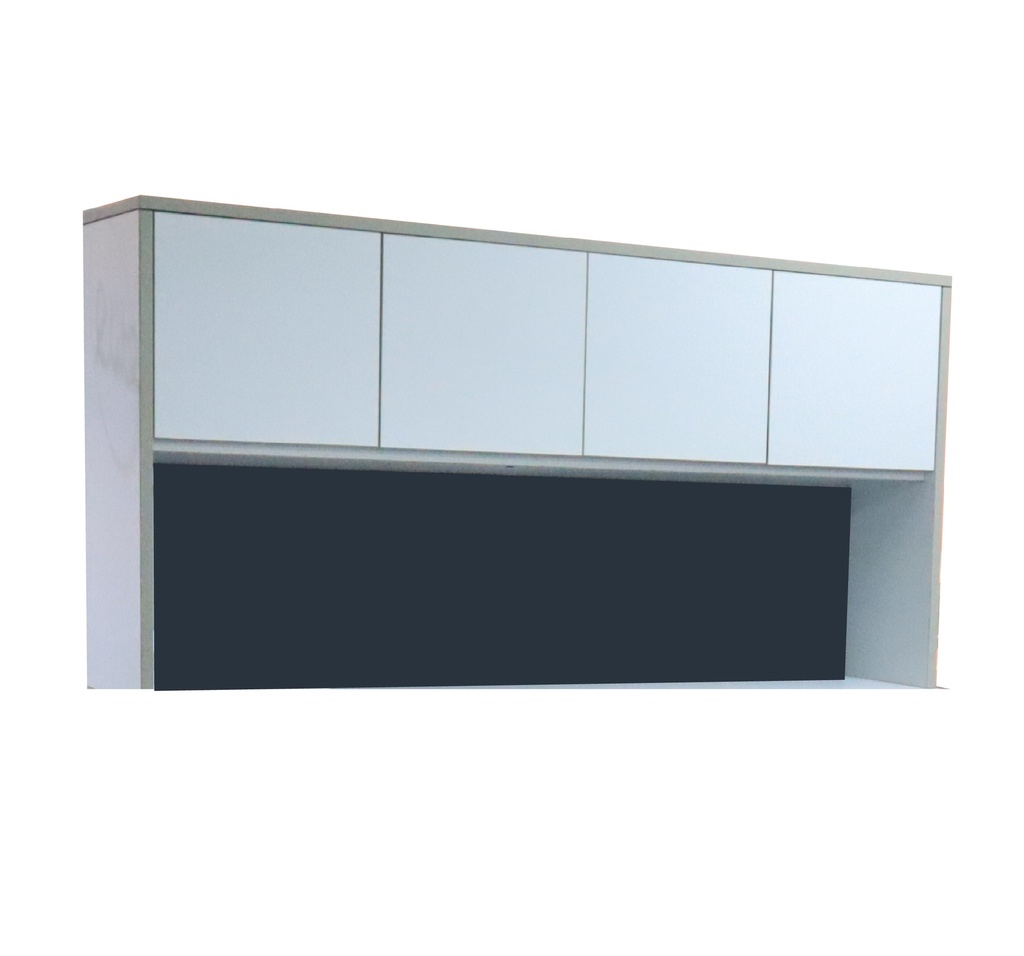 FOUR DOOR HUTCH 71" GREY (SITS ON TOP OF 71" DESK)