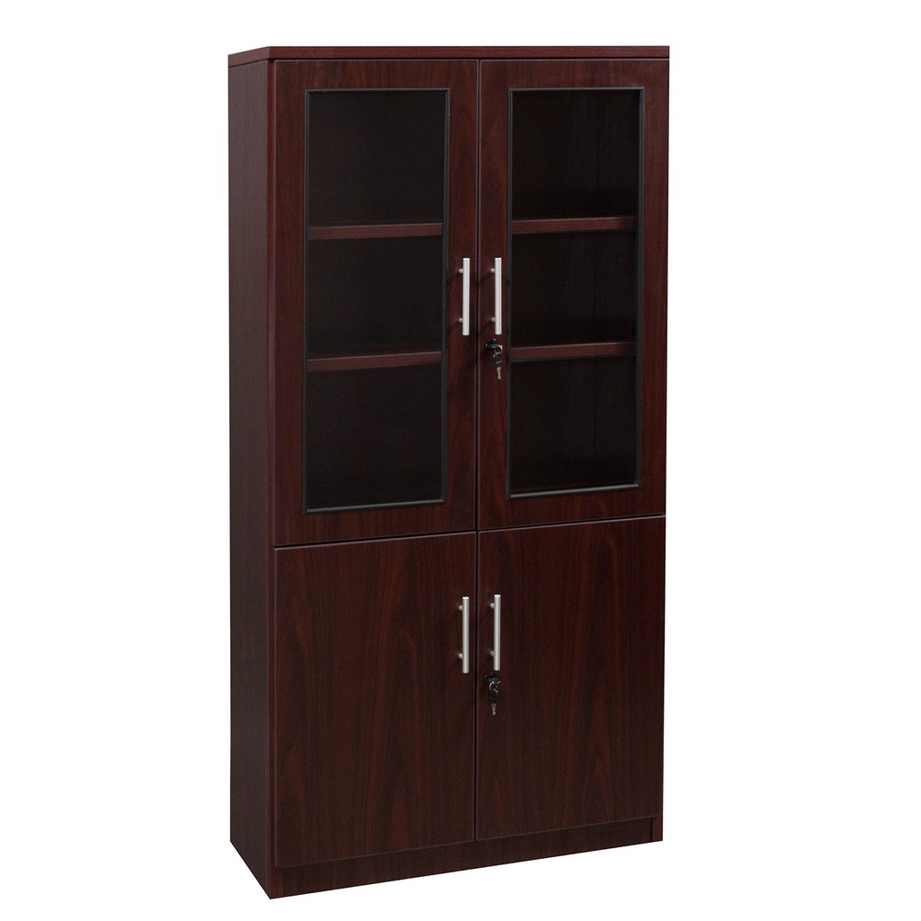 ***BOOKCASE WITH GLASS DOOR - CHERRY