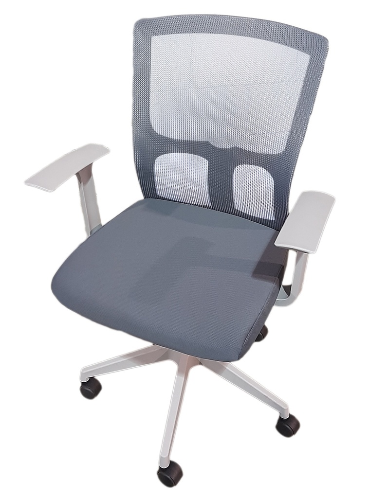 MESH BACK CHAIR FABRIC SEAT GREY
