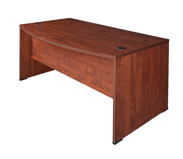 DESK BOW FRONT 71 X 41" CHERRY