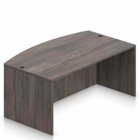 DESK BOW FRONT 71 X 41" MEDIUM WALNUT