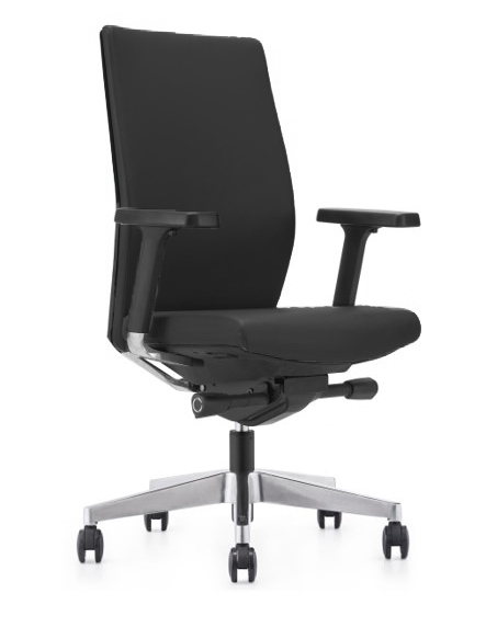 EXECUTIVE LEATHER CHAIR BLACK (MID BACK)