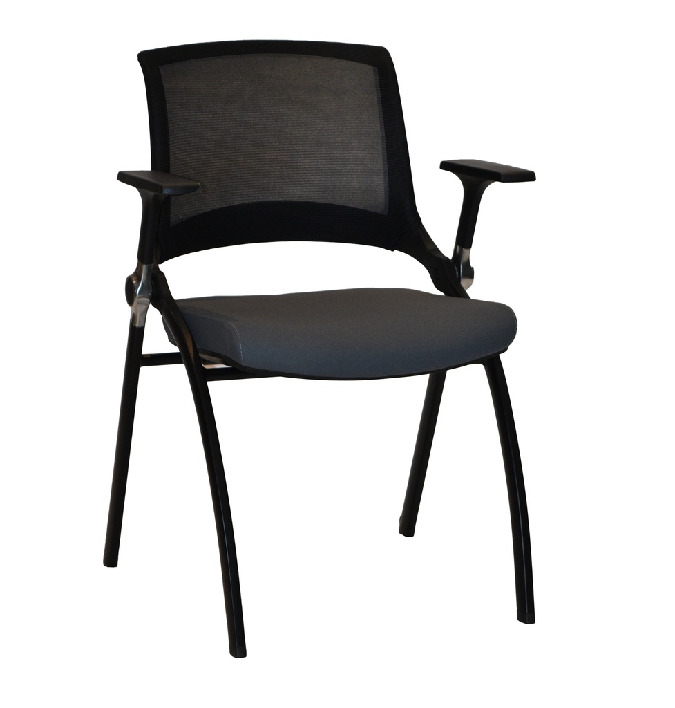 VISITOR CHAIR MESH BACK FABRIC SEAT FOLDING