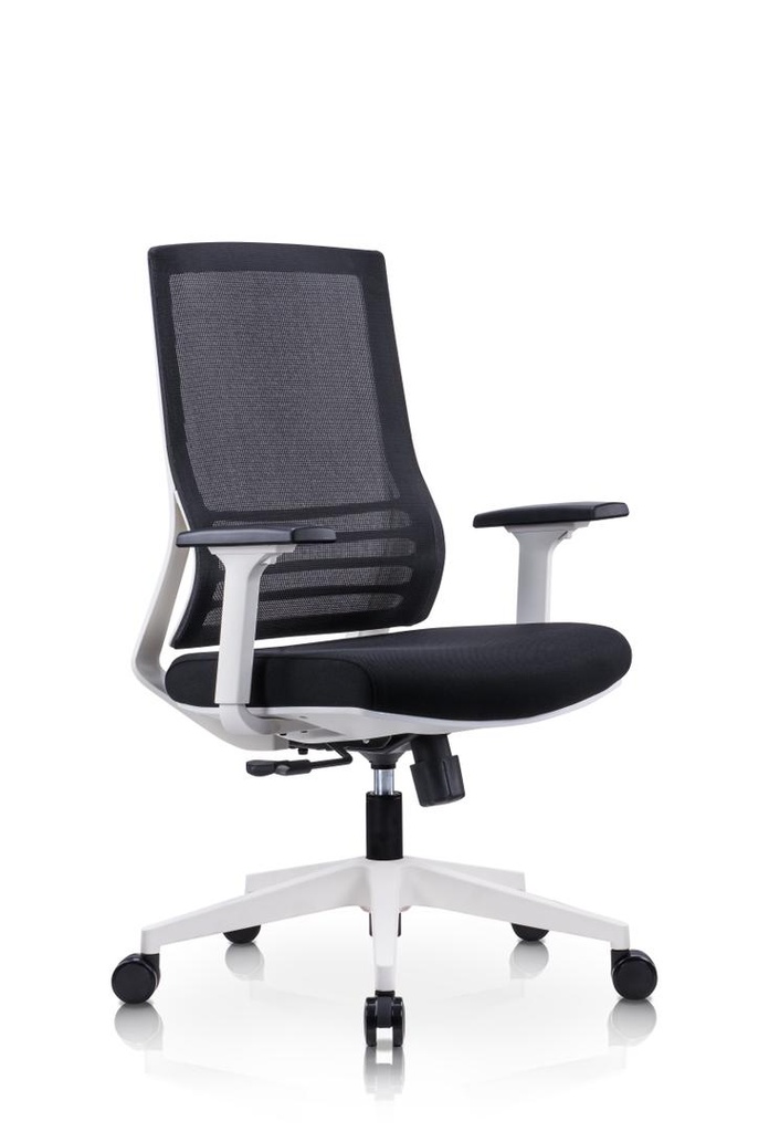 MESH BLACK TASK CHAIR BLACK WITH WHITE FINISH
