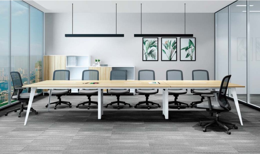 MEETING TABLE 120"X 48" WHITE MAPLE