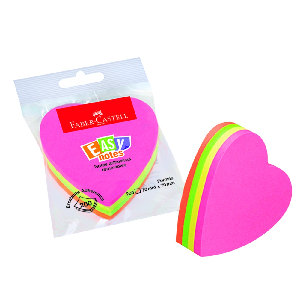 NOTE STICKY HEART 2 3/4X2 3/4