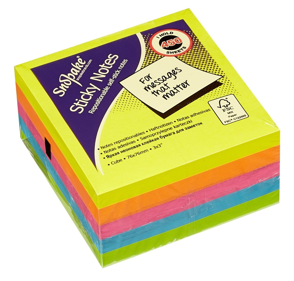 NOTE STICKY 3X3 CUBE NEON