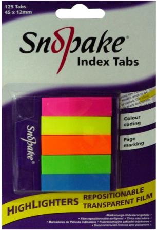TAPE INDEX TAB H/LIGHT-125 TAB