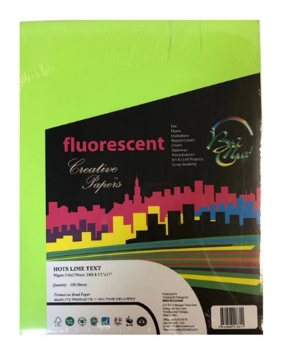PAPER FLUO LIME GRN L/S (100)