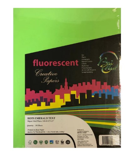 PAPER FLUO EMER GRN L/S (100)
