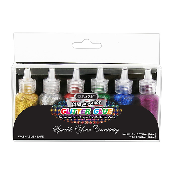 GLUE GLITTER CLASSIC 20ML 6'S