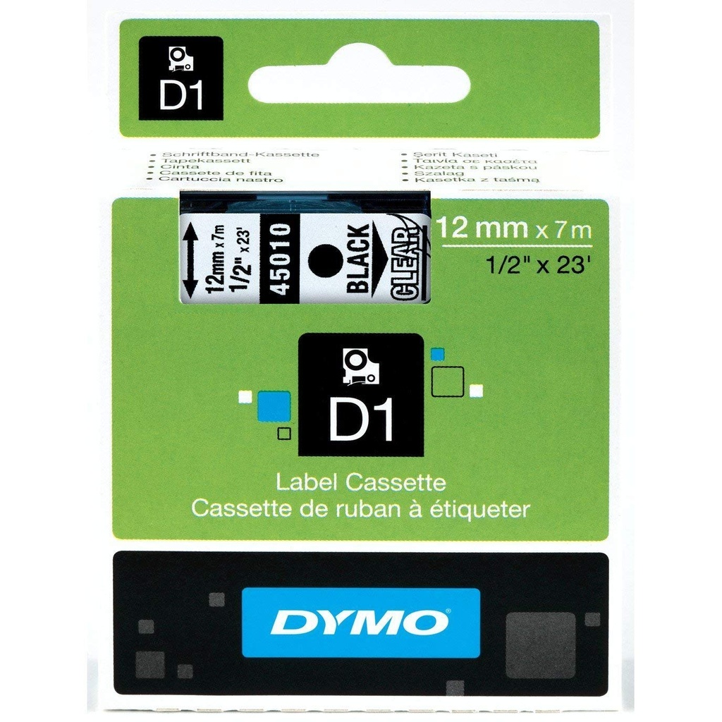 TAPE LABEL BLK ON CLR D1 FOR 1000