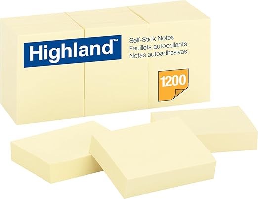 NOTE STICKY 1.5X2 HIGHLAND YEL