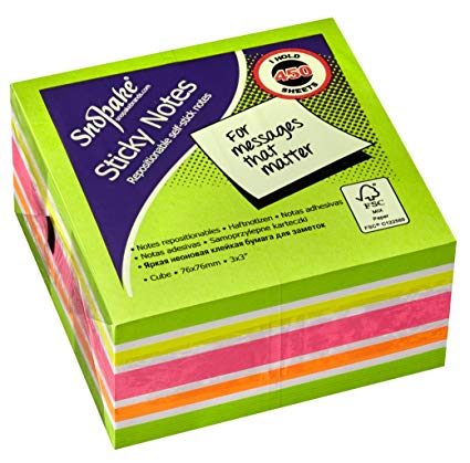 NOTE STICKY 3X3 CUBE GRN