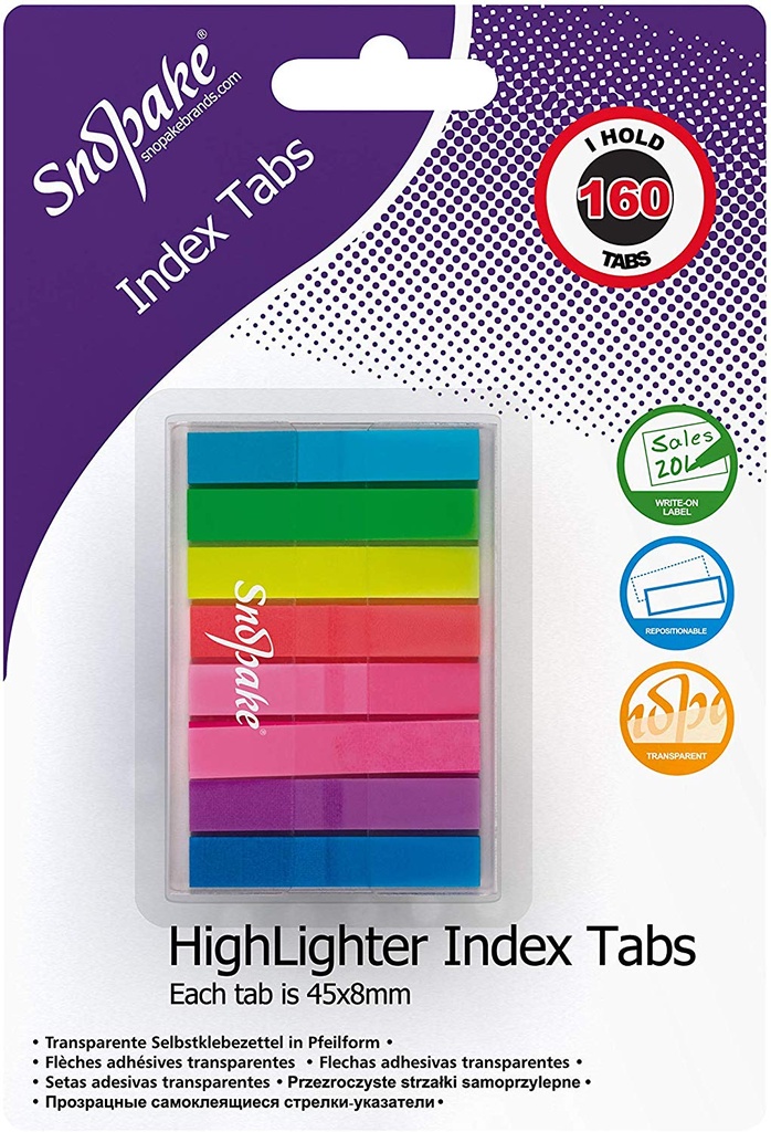 TAPE INDEX TAB H/LIGHT-160 TAB