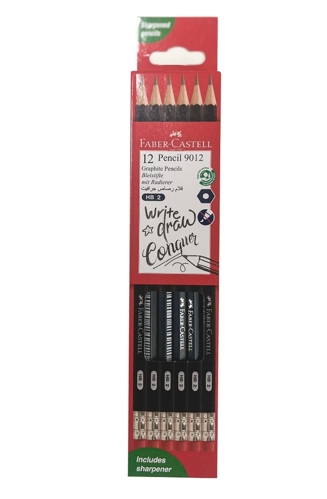 PENCIL HB2 BLACK HEXAGONAL BOX/12