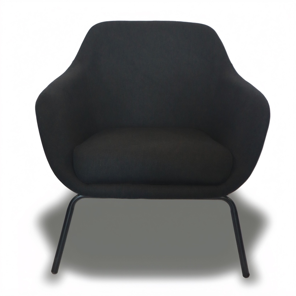 LOUNGE CHAIR FABRIC BLACK