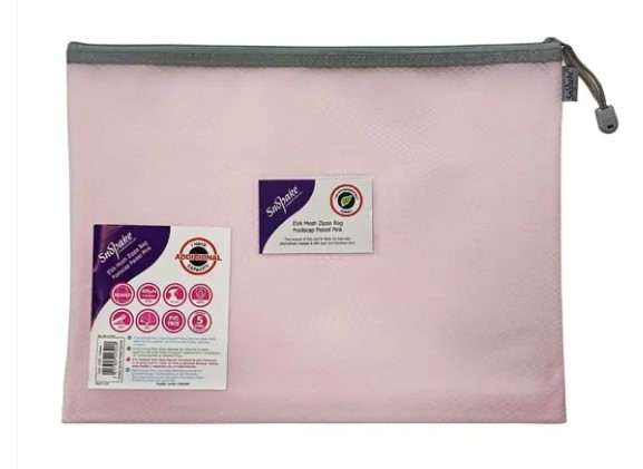 BAG ZIPPA A5 PASTEL PINK