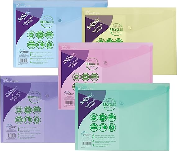 FILE POLY A4/GRS PASTEL ASSORTED