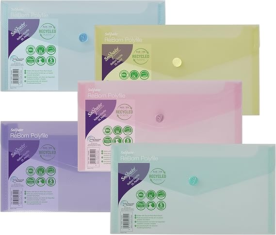 FILE POLY D/L /GRS PASTEL ASSORTED