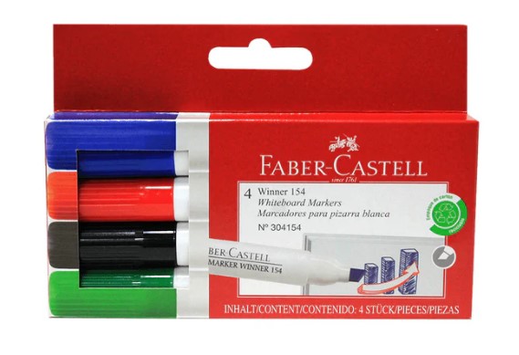MARKER WHITE BOARD CHISEL TIP - 4 PK
