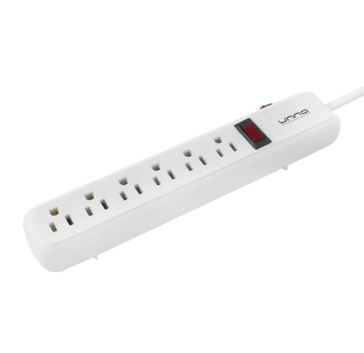 POWER STRIP 6 OUTLETS - WHITE