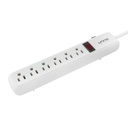 POWER STRIP 6 OUTLETS - WHITE