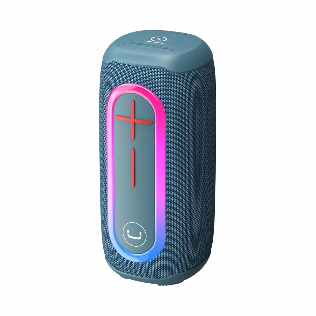 SPEAKER SPIN BT WATERPROOF TWS LED 20W - BLUE