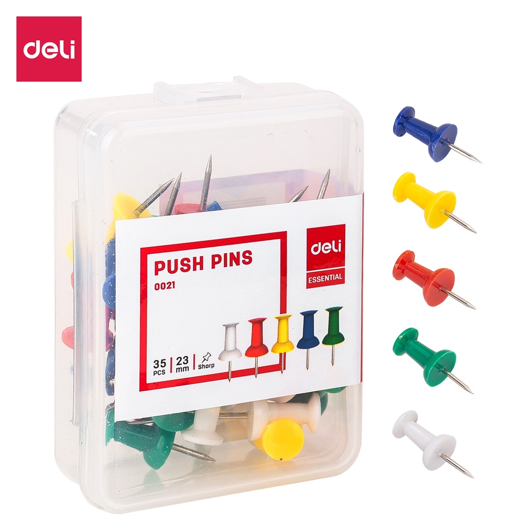 PINS PUSH ASST COL 35'S DELI