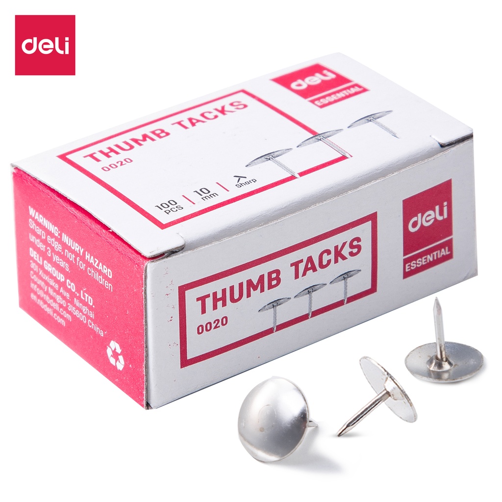 PINS THUMB TACKS #3 3/8'' SILVER