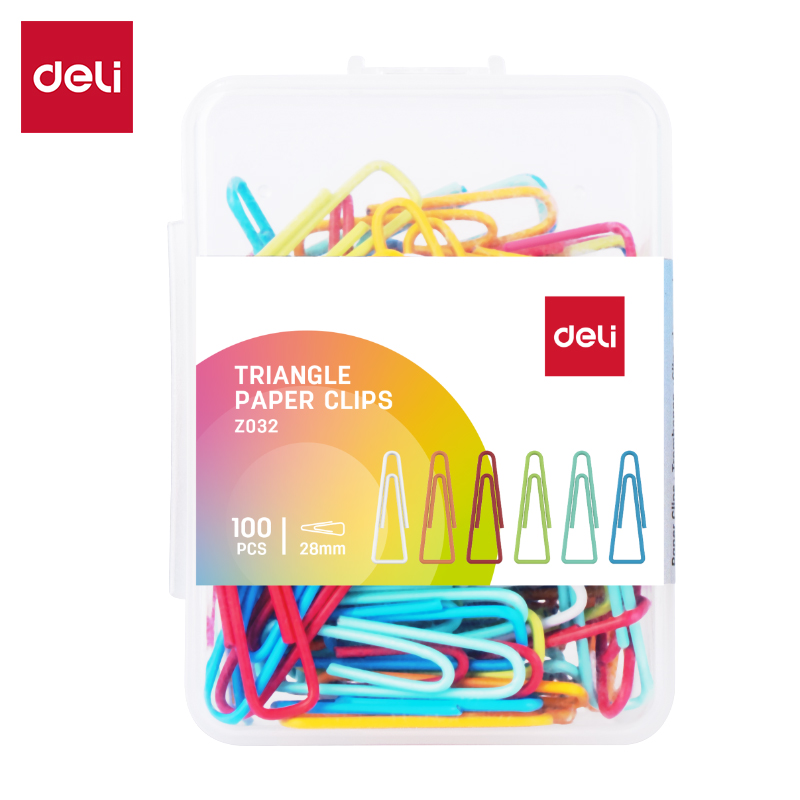 CLIPS PAPER TRIANGULAR COL 100'S MED DELI