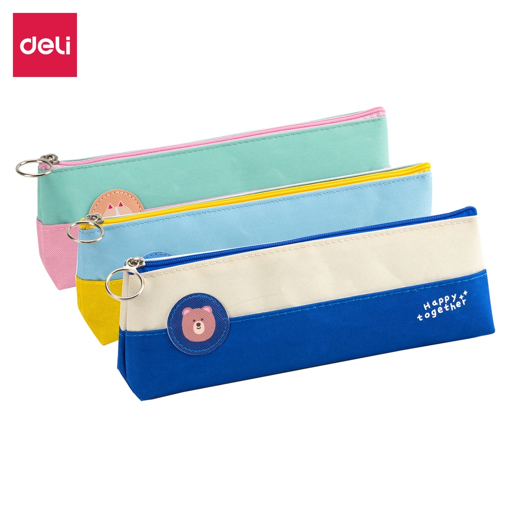 CASE PENCIL POUCH 8" ASST. PASTEL TRIA.