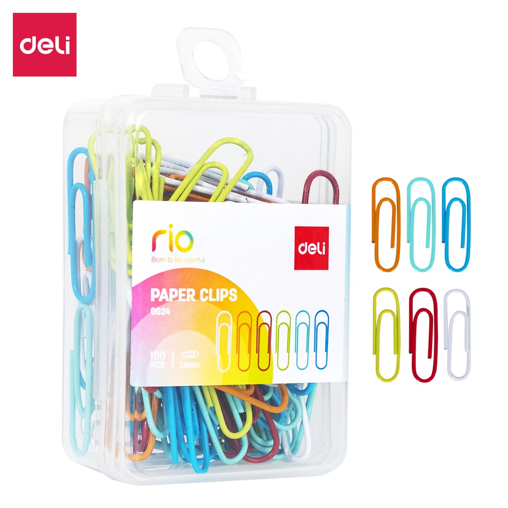 CLIPS PAPER COL 100'S MED DELI