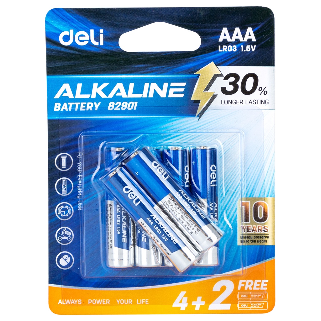 BATTERY ALKALINE AAA 6PK