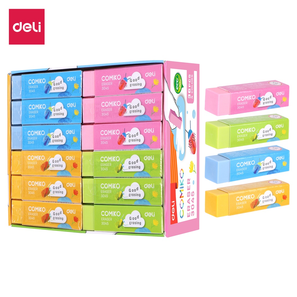 ERASER MED ASST COLS DELI