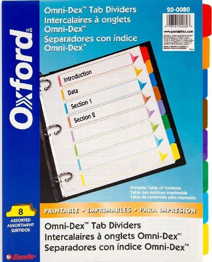 [EP20080] DIVIDERS 1-8 PT CARDIN 60813