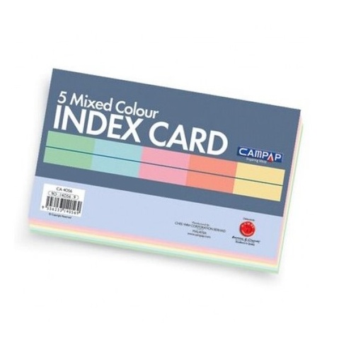 [CW14057] CARDS INDEX COLORED 6X4 (100)