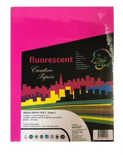 [LPP213] PAPER FLUO ASST L/S (100)