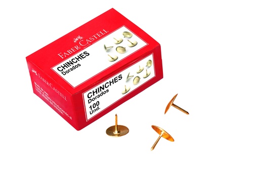 [FCP00101] PINS THUMB TACK  GOLD  100'S