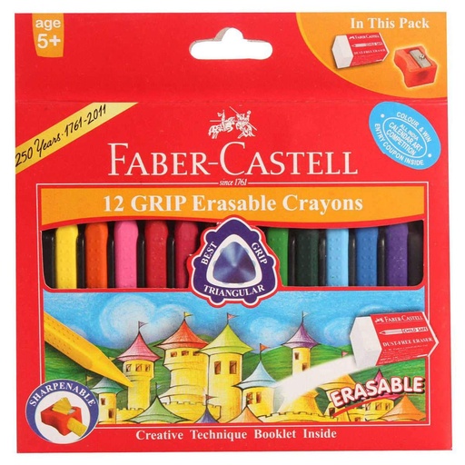 [FCI22912] CRAYONS F-C 12'S GRIP ERASABLE