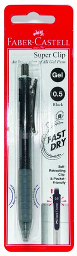[FCM640302] BLISTER PEN S/CLIP GEL .5 BK