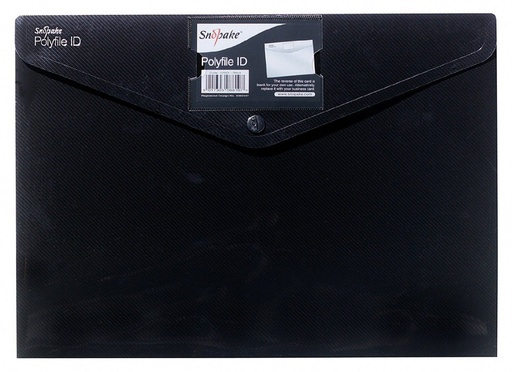 [SN12491] FILE POLY ID BLK A4-150SHT CAP