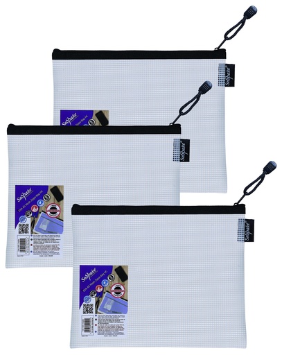 [SN15838] BAG ZIPPA EVA WHI MESH A5