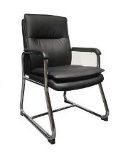 [FUAM106VBK] VISITOR CHAIR LEATHERETTE BLACK