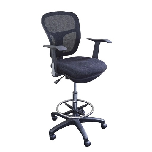 [FUCDS1000] CHAIR CASHIER MESH BACK FABRIC SEAT BLACK