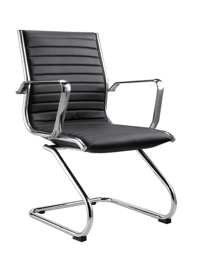 [FUIJ492VBK] VISITOR CHAIR LEATERETTE BLACK