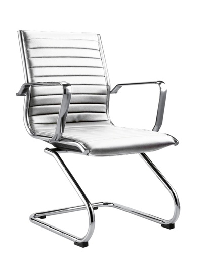 [FUIJ492VCR] SLIM VISITOR LEATHERETTE CHAIR CREAM***