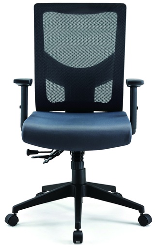 [FUIJ5899BG] MESH BACK CHAIR BLACK BACK GREY FABRIC SEAT